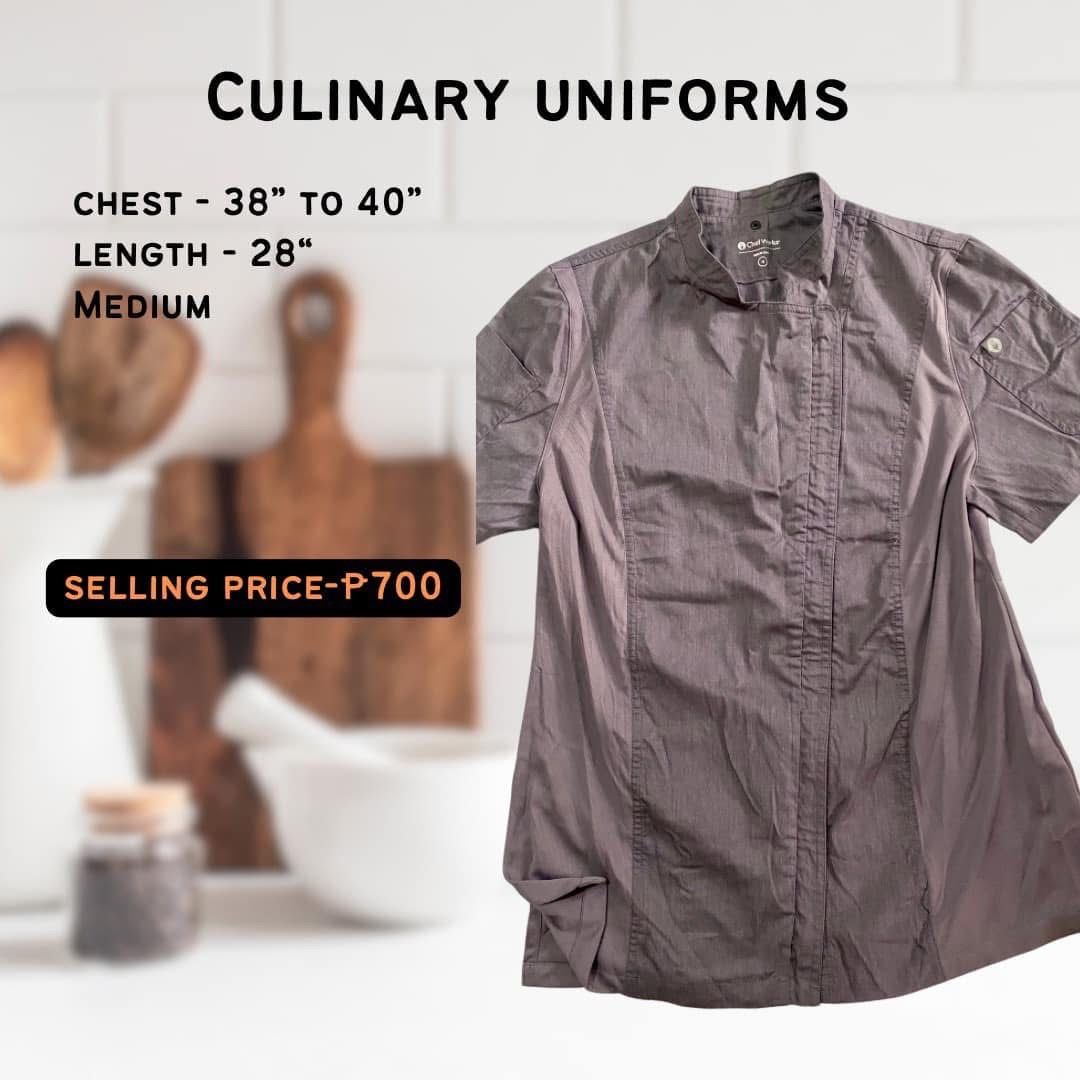 Culinary Uniforms (Category: Looking For) located in Caloocan City. Submitted by seradice_1617 (Listing ID 1462215087, Image 3). Description: 👨‍🍳 CHEF'S CLOSET CLEARANCE SALE – 5 PCS AVAILABLE! 👨‍🍳 Looking for affordable yet professional-quality culinary uniforms? Perfect for culinary students, OJT trainees, bakers, and professional chefs. All items are in good condition, comfortable to wear, and ready for kitchen duty! 💰 Price Range: ₱600 –