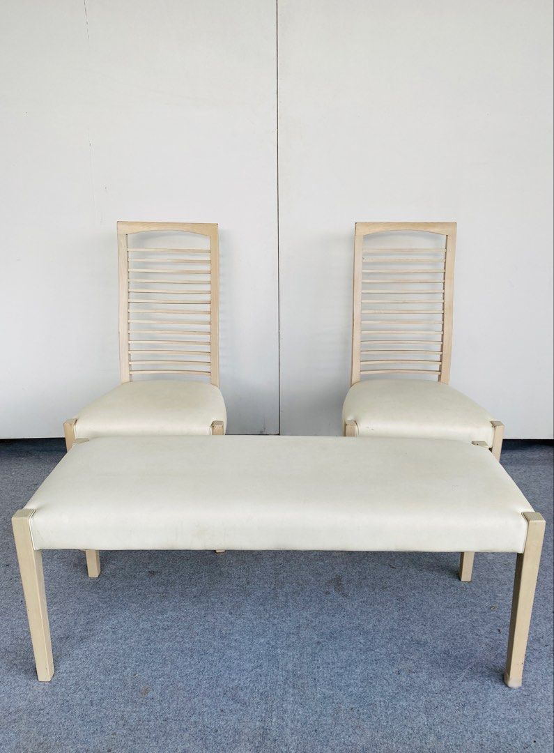 Dining Chairs and Bench (Category: Chairs) located in Manila. Submitted by elliefurnies31 (Listing ID 1462250240, Image 3). Description: "JAPAN SURPLUS" DINING CHAIRS AND BENCH SIZE: CHAIRS: 18L" x 19W" x 18Sh" x 38H" inches BENCH: 43L" x 16W" x 18H" inches (AS-IS ITEM) IN GOOD CONDITION.