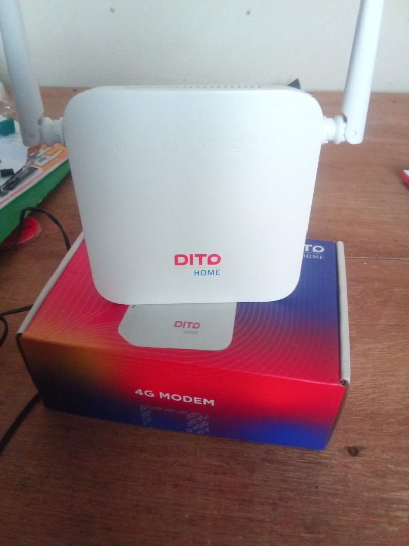 DITO HOME WIFI 4D (Category: Other Home Appliances) located in Caloocan City. Submitted by giaregala03 (Listing ID 1462201332, Image 1). Description: 📶 DITO HOME 4G MODEM FOR SALE! 💰 ₱900 ONLY! ✨ Used once only 📦 With original box ✅ Good as new ✅ Working perfectly ✅ Plug & play 🏠 Great for home WiFi, online class, browsing, etc. Original price: ₱999 🔥 Selling for only ₱900! Negotiable slightly. 😊.