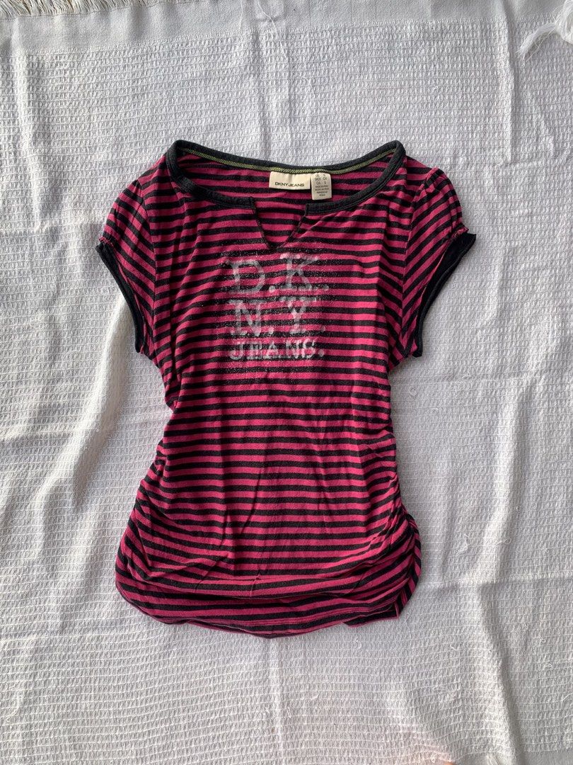 DKNY Y2k striped tee (Category: Blouses) located in Cebu City. Submitted by hiddenlabel (Listing ID 1462261439, Image 1). Description: .