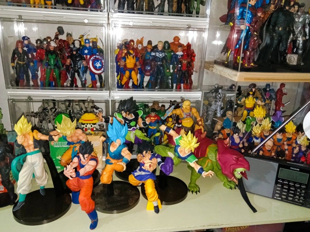 Dragon Ball Z & Marvel Action Figures Collection (Category: Figurines & Statues) located in Manila. Submitted by elgato1946 (Listing ID 1462143902, Image 1). Description: - Lot includes Dragon Ball Z and Marvel action figures. - Popular characters featured: Goku, Vegeta, Broly, Captain America, Iron Man. - Some figures come with display stands. - Ideal for both display and play. - Selling as a complete lot. - Feel free to ask any questions!.