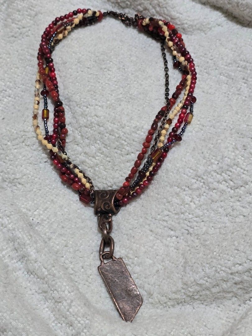 Ethnic statement necklace (Category: Necklaces) located in Ligao. Submitted by veetrinkets (Listing ID 1462174954, Image 2). Description: -16 inches length -lobster clasp mechanism -5 strands necklace.