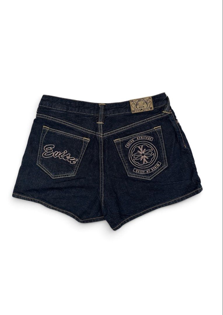 Evisu Women's Denim (Category: Shorts) located in Manila. Submitted by draftdrops (Listing ID 1462050097, Image 2). Description: Embroidered design and excellent condition Waistline :28 Length :11.