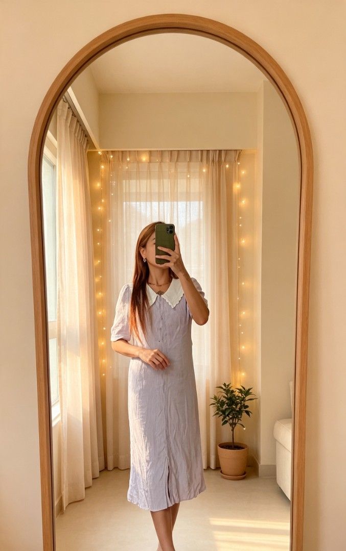 Eyelet Collar Buttons down purple dress (Category: Dresses) located in Samal. Submitted by avdlclothing (Listing ID 1462122847, Image 1). Description: S-M.
