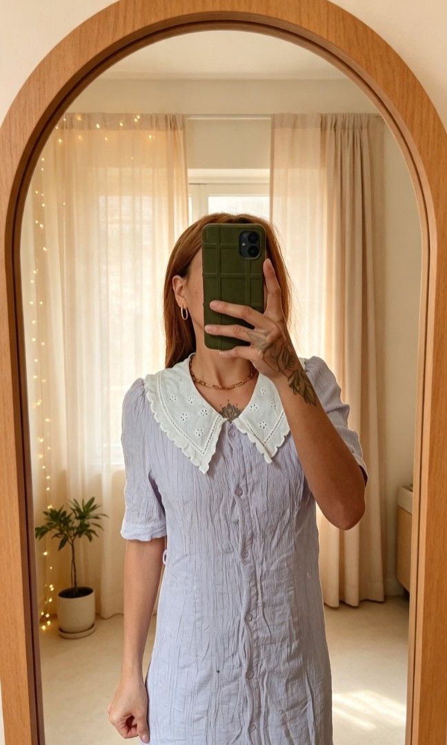 Eyelet Collar Buttons down purple dress (Category: Dresses) located in Samal. Submitted by avdlclothing (Listing ID 1462122847, Image 3). Description: S-M.