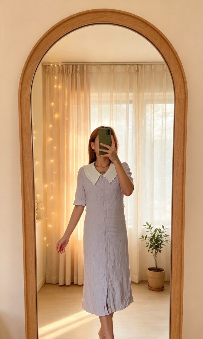Eyelet Collar Buttons down purple dress (Category: Dresses) located in Samal. Submitted by avdlclothing (Listing ID 1462122847, Image 2). Description: S-M.