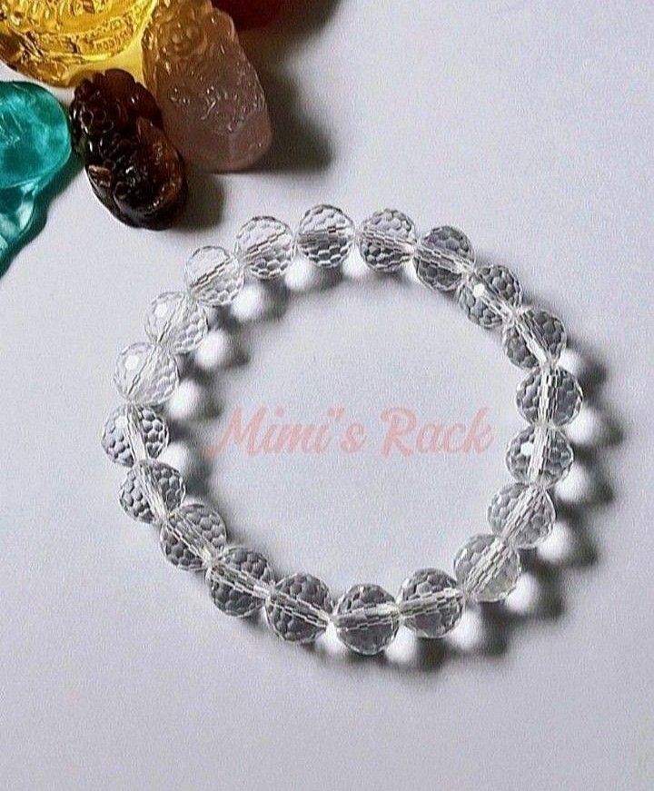 FACETED CLEAR QUARTZ STONE BRACELET 9MM (Category: Bracelets) located in Taguig. Submitted by mimisrack (Listing ID 1462236417, Image 3). Description: 🤍Pure clarity and high-vibration energy in a sleek, light-catching bracelet -Clear Quartz is known as the "Master Healer," amplifying energy and intentions -Faceted 9mm beads reflect light beautifully for an elegant, premium look -Helps enhance clarity, focus, and balanced energy -Amplifies the ef