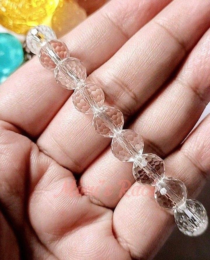FACETED CLEAR QUARTZ STONE BRACELET 9MM (Category: Bracelets) located in Taguig. Submitted by mimisrack (Listing ID 1462236417, Image 2). Description: 🤍Pure clarity and high-vibration energy in a sleek, light-catching bracelet -Clear Quartz is known as the "Master Healer," amplifying energy and intentions -Faceted 9mm beads reflect light beautifully for an elegant, premium look -Helps enhance clarity, focus, and balanced energy -Amplifies the ef