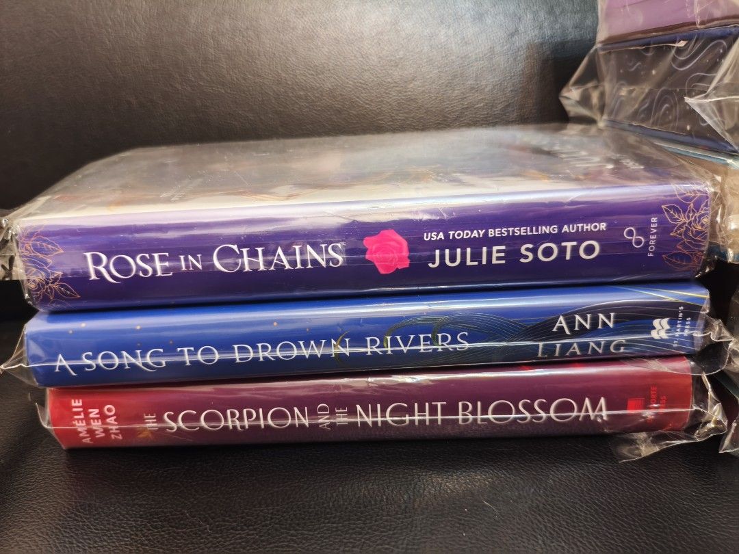 Fantasy Books - Various Authors (Category: Storybooks) located in Pasig City. Submitted by readernotwriter (Listing ID 1462159788, Image 2). Description: - Stack of young adult fantasy novels - Titles include: - The Enchanted Greenhouse 670 - The Spellshop Sold - North of the Night 670 - Rewitched 670 - Rose in Chains sold - A Song to Drown Rivers 670 - Scorpion of the Night Blossom 670.