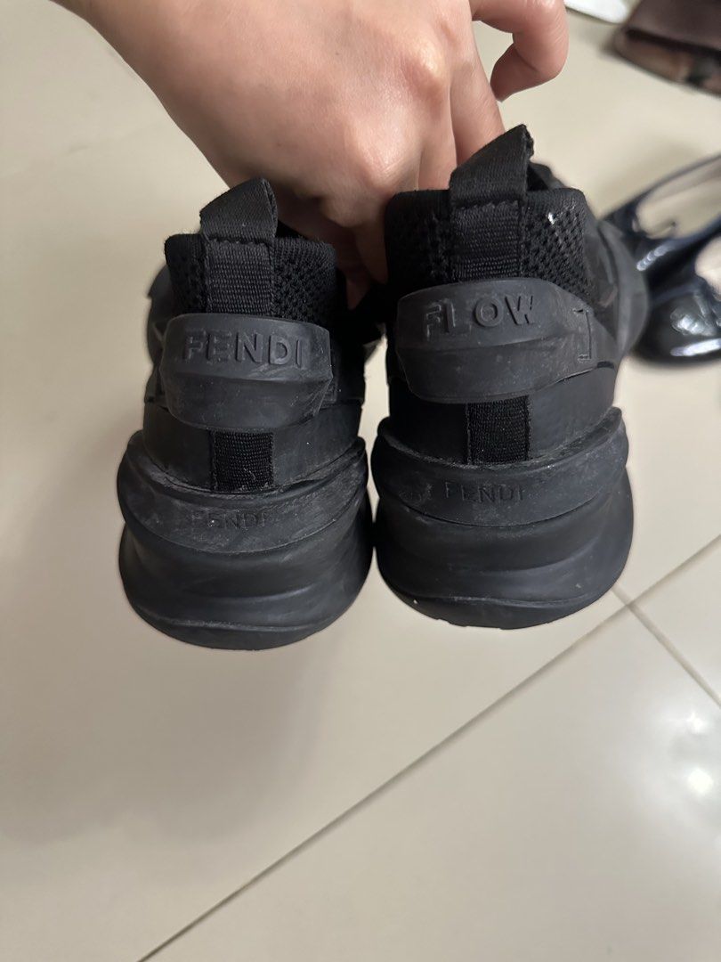 Fendi Flow Black Knit Sneakers (Category: Announcements) located in Butuan. Submitted by wear.next (Listing ID 1462090147, Image 3). Description: Size 36-37 No inclusions Replacement insole .