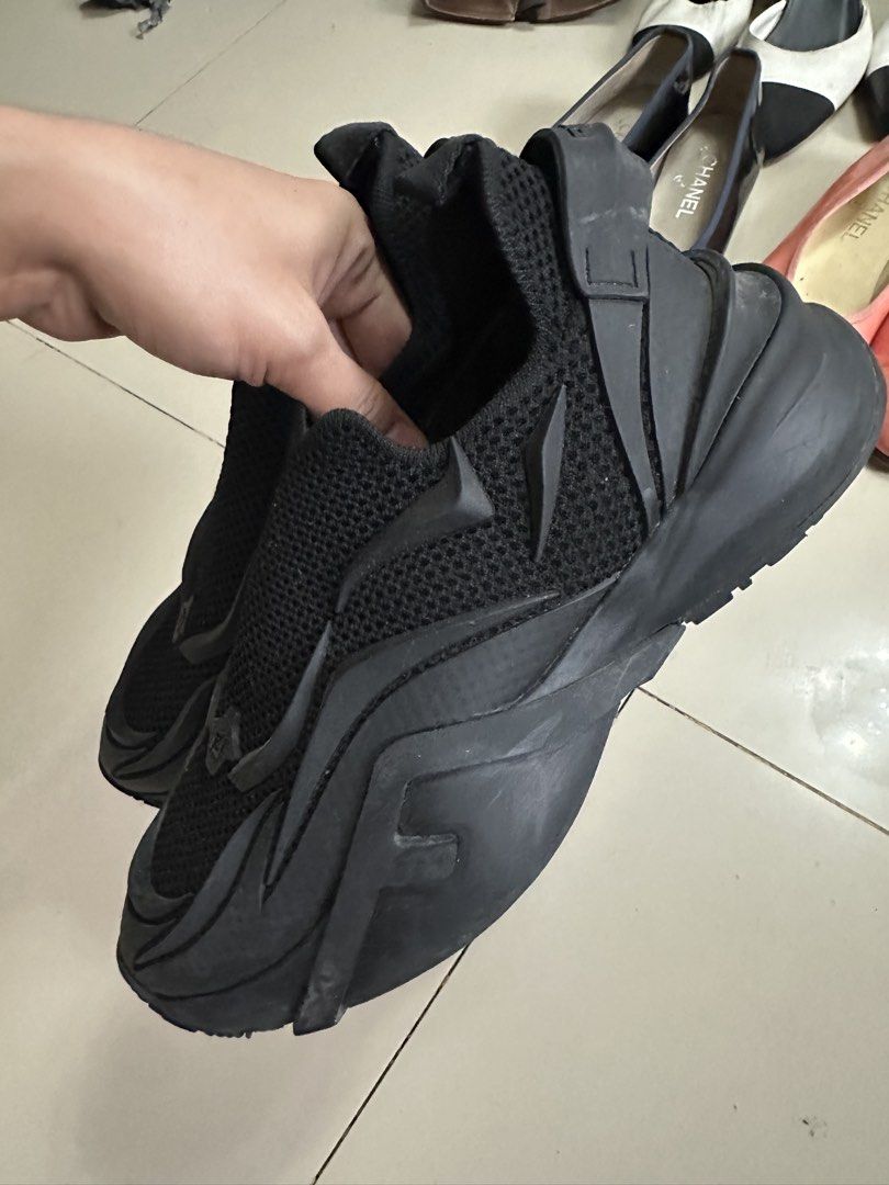 Fendi Flow Black Knit Sneakers (Category: Announcements) located in Butuan. Submitted by wear.next (Listing ID 1462090147, Image 2). Description: Size 36-37 No inclusions Replacement insole .