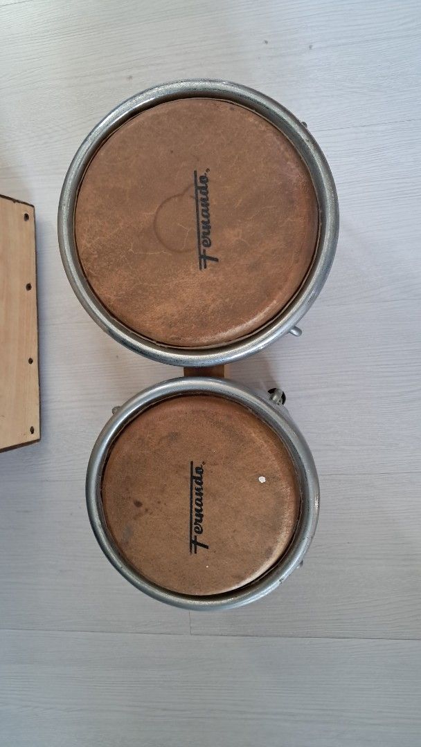 Fernando Bongo Drums with Beatbox and xylophone (Category: Musical Instruments) located in Santa Rosa. Submitted by majanice (Listing ID 1462075047, Image 3). Description: - Set of Fernando bongo drums - Natural wood shells with tan heads - Comes with a Beatbox - Wood grain finish on the box condition displayed only not used selling as set .