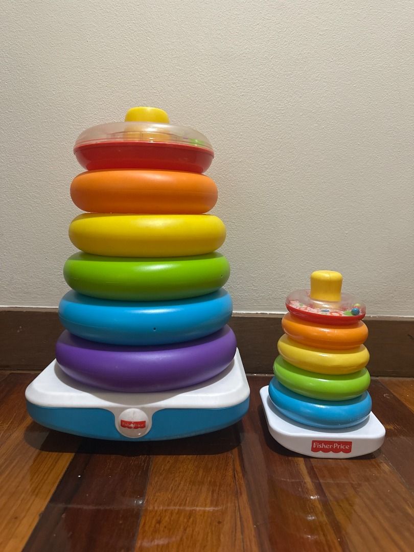 Fisher-price Giant Rock a Stack Ring Stacking Toy (Category: Infant Playtime) located in Makati City. Submitted by travelfinds34611 (Listing ID 1462128611, Image 1). Description: Fisher-price GIANT Rock a Stack Ring Stacking Toy *small ring stacking toy is NOT included. Just shown in photo to show for size comparison. GREAT CONDITION. NORMAL SIGNS OF WEAR FROM PLAY..