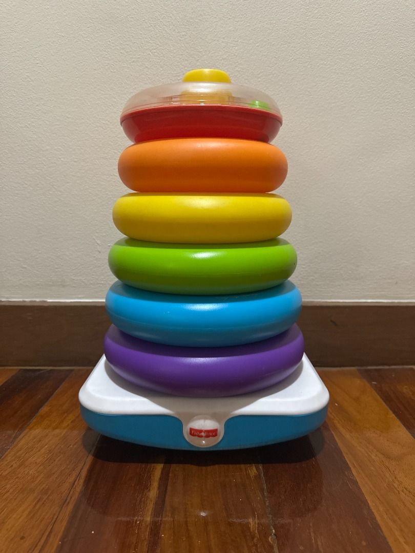 Fisher-price Giant Rock a Stack Ring Stacking Toy (Category: Infant Playtime) located in Makati City. Submitted by travelfinds34611 (Listing ID 1462128611, Image 2). Description: Fisher-price GIANT Rock a Stack Ring Stacking Toy *small ring stacking toy is NOT included. Just shown in photo to show for size comparison. GREAT CONDITION. NORMAL SIGNS OF WEAR FROM PLAY..