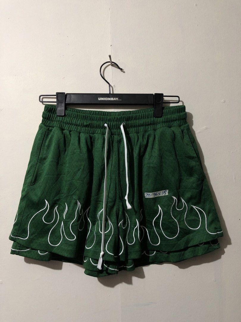 Flames Mesh Short (Category: Shorts) located in Manila. Submitted by raremountain00 (Listing ID 1462227052, Image 1). Description: Authentic Excellent condition 28-36 waistline 15 length above the knee Issue cut tags .