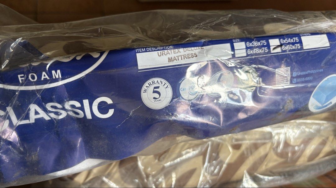 Foam Mattress (Category: Bedding & Towels) located in Pasig City. Submitted by cookiecruz (Listing ID 1462051006, Image 2). Description: Original URATEX Twin Size 6” Foam Height, 6x60x75 inches. Hardly used. Only used in the guest room. Very good condition. .