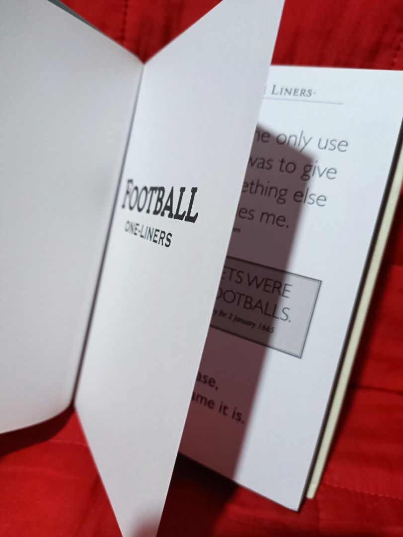 Football One-Liners Joke Book (Category: Children's Books) located in Manila. Submitted by krishna_ayanami (Listing ID 1462170857, Image 2). Description: - Hilarious book of one-liner jokes for football fans. - Perfect for a quick laugh and easy reading. - Great gift for anyone who loves the sport and humor. - Share the laughs with fellow football enthusiasts..