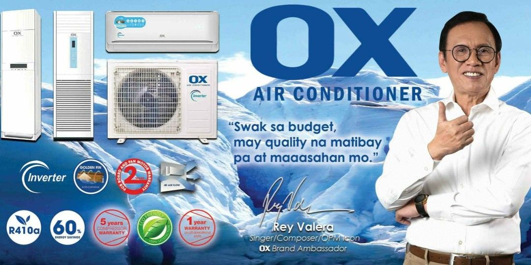 Free Installation OX Wall Mounted Split Type Inverter (Category: Air Conditioning and Heating) located in Quezon City. Submitted by ygayairconditioning_32 (Listing ID 1462077223, Image 2). Description: Lowest price guarantee 👍 💯% Brand New & Factory Sealed Complete Warranty & Official Receipt 🧾 Free Installation❗️❗️ OX Wall Mounted Split Type Inverter 1.0HP OX-W09-PVF - 25,000 1.5HP OX-W12-PVF - 27,000 2.0HP OX-W18-VF -34,000 2.5HP OX-W24-VF -