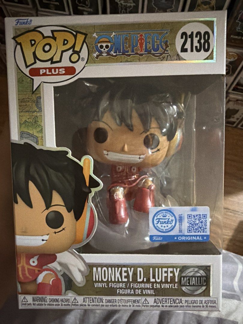 Funko Pop! One Piece Monkey D. Luffy Metallic #2138 (Category: Designer & Blind Box Toys) located in Taguig. Submitted by migsonpops (Listing ID 1462073643, Image 1). Description: 📦 Includes a used protector 📸 PM me for additional photos. 🚚 Shipping via Lalamove or LBC or J&T (shipping fee to be shouldered by the buyer). 💳 Payment via GCash. 📍 Meetup or pickup: Taguig City.