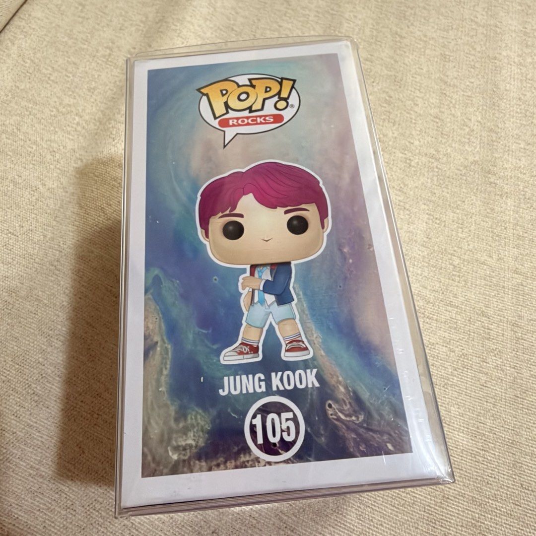 Funko Pop Rocks BTS Jung Kook 105 V1 (Category: Designer & Blind Box Toys) located in Imus. Submitted by esioul15 (Listing ID 1462106920, Image 2). Description: - onhand - unopened - with protective case - in good condition rfs: decluttering mop: gcash/maribank mod: ggx (cod) .