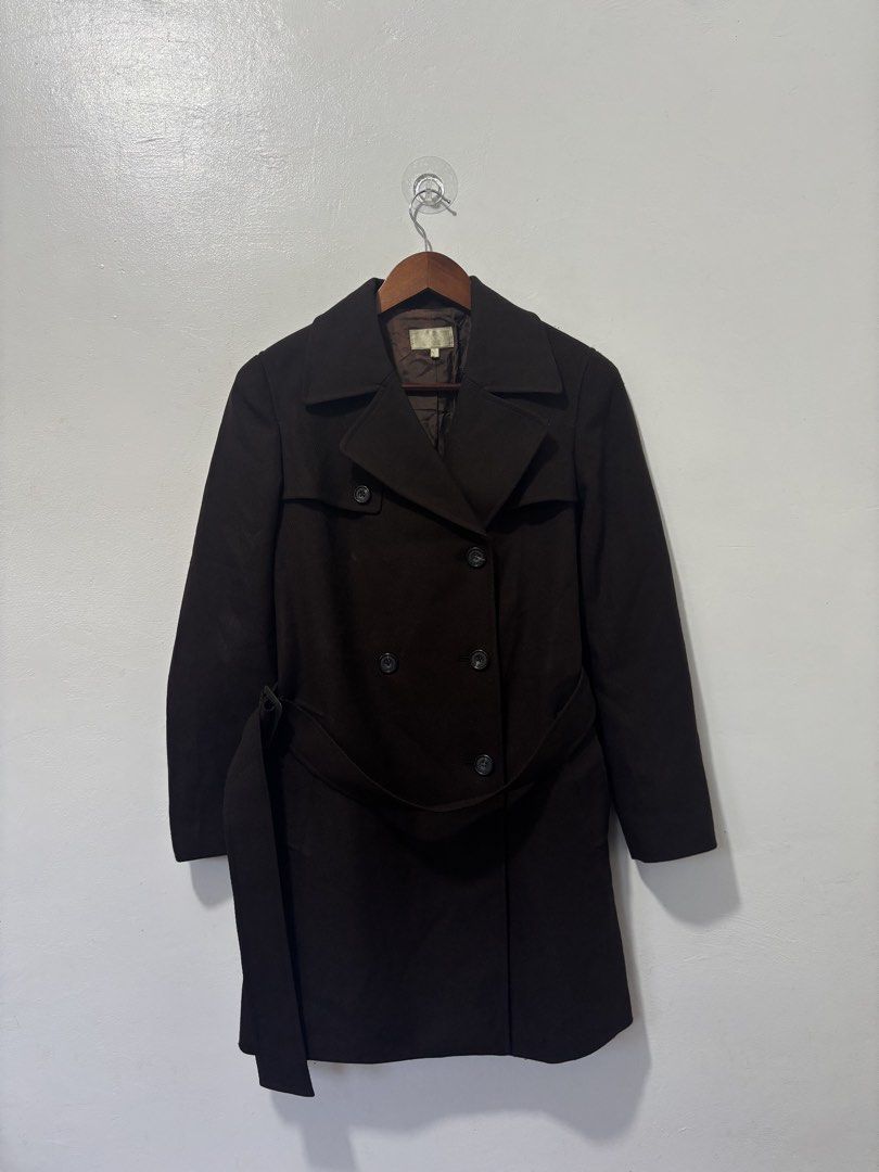 G2000 Brown Wool Coat Women XS (Category: Coats, Jackets and Outerwear) located in Balanga. Submitted by winterlab_ph (Listing ID 1462120235, Image 2). Description: Condition: 7/10 Code: A961 Width: 17 Length: 32 Shoulders: 14.5 Sleeves: 22.5 : fabric lint : inner lining discoloration .