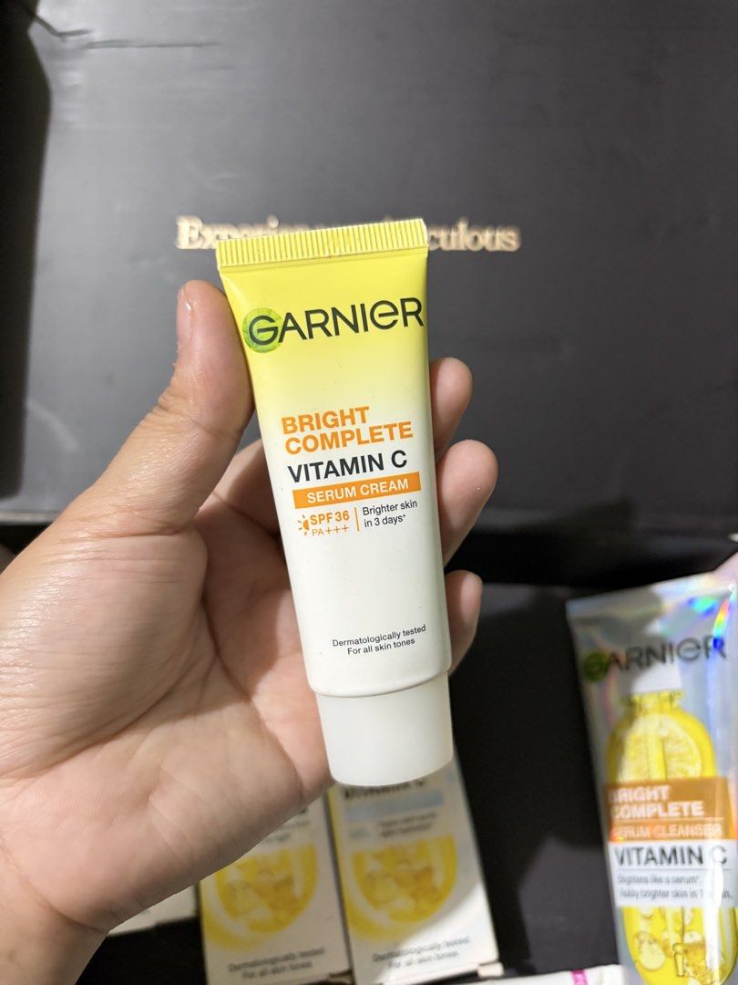 Garnier Vitamin C Serum Cream - 15ml (Category: Face Care) located in Quezon City. Submitted by berrystrawng (Listing ID 1462048040, Image 2). Description: used once only rfs: affiliate.