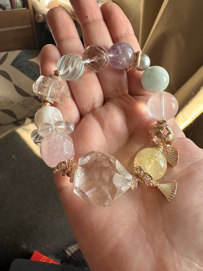 Gemstone DIY bracelet (Category: Bracelets) located in Manila. Submitted by charliesxcharms (Listing ID 1462037731, Image 3). Description: High quality kingkong clear quartz charm, aquamarine, rose quartz, citrine, azezulite.