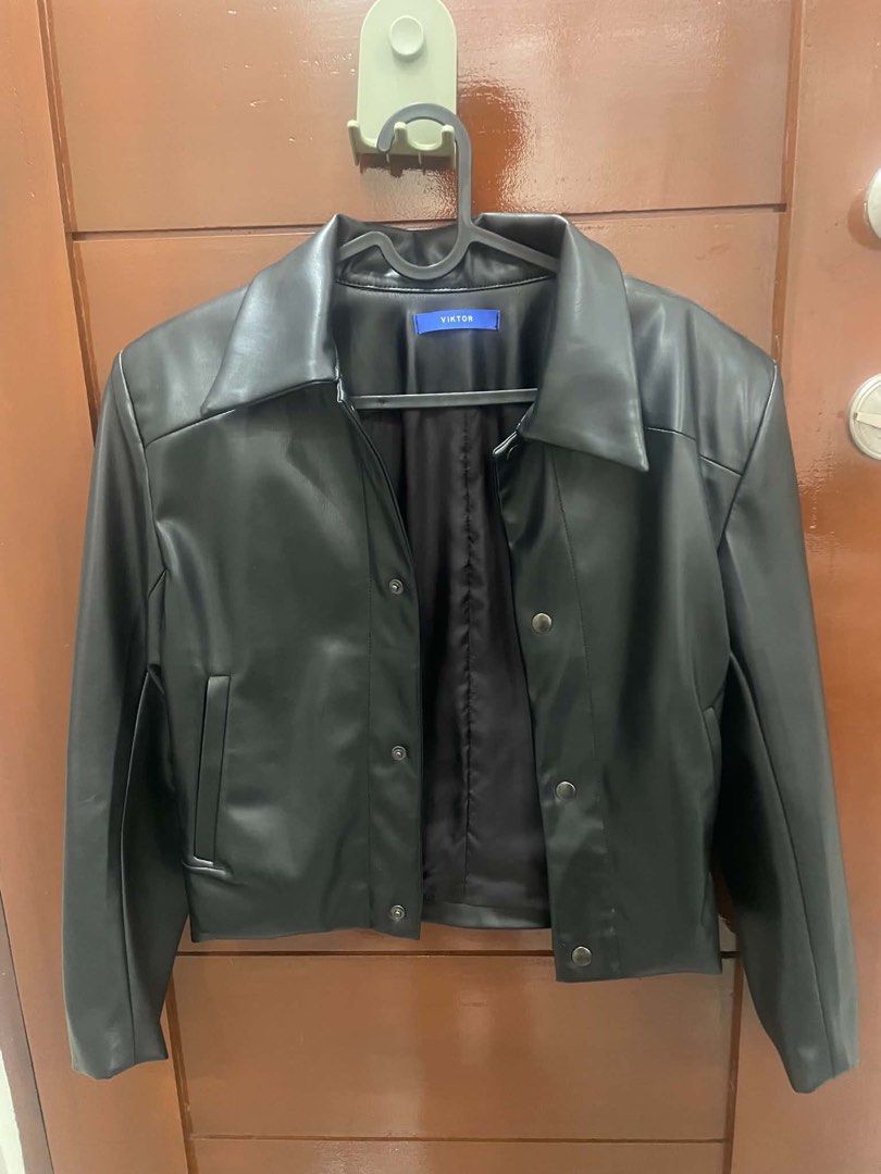 Genuine Leather Jacket (Category: Coats, Jackets and Outerwear) located in Quezon City. Submitted by sweetarchiveph (Listing ID 1462103354, Image 2). Description: Brand is from Viktor!! they make genuine leather or denim jackets I have a small frame but i think the jacket is perfect for medium frames as well Cool jacket for styling .