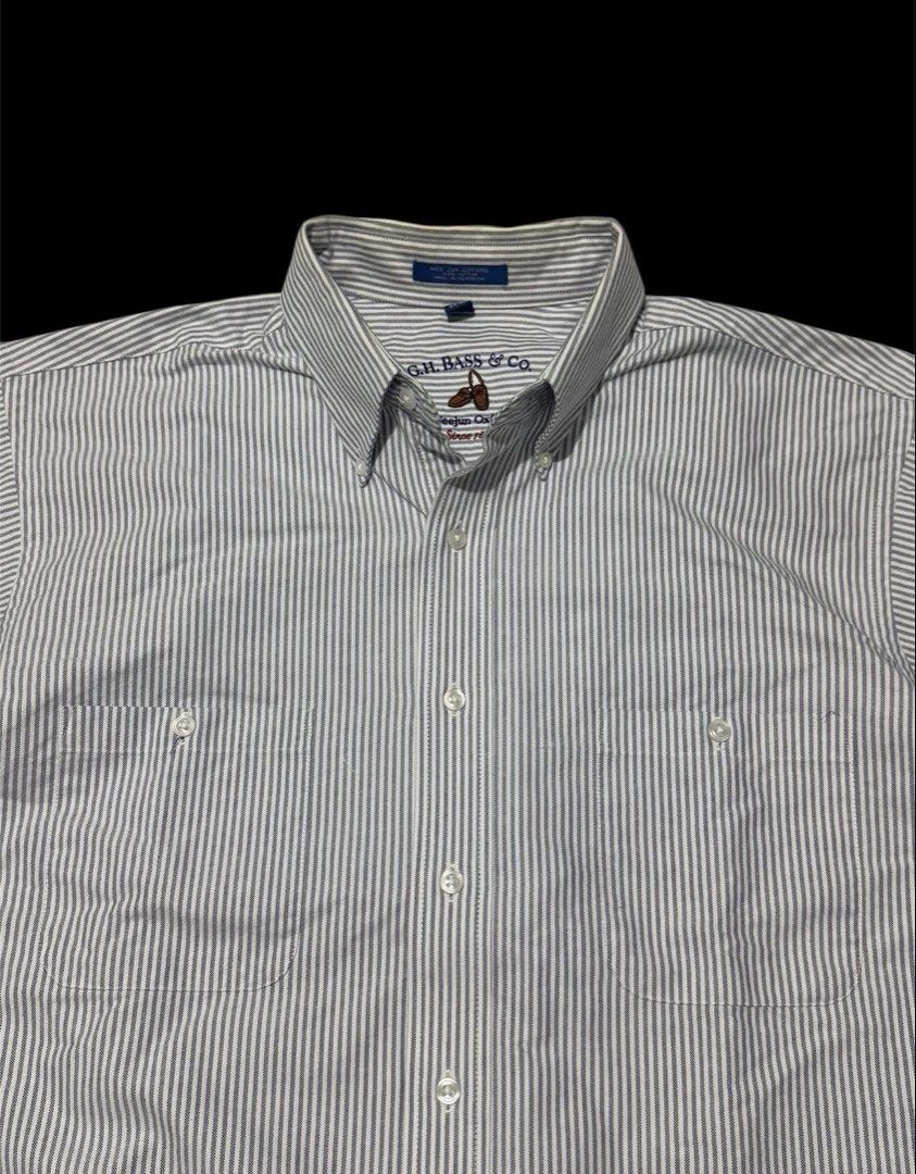 GH Bass Oxford Polo (Category: Tshirts & Polo Shirts ) located in Las Pinas. Submitted by thrftmnl. (Listing ID 1462207378, Image 2). Description: G.H Bass Oxford Size: XL-XXL Dimes Width: 25.5 Length: 30 front / 32 back Issue/s: minimal yellowing on neck (washable).