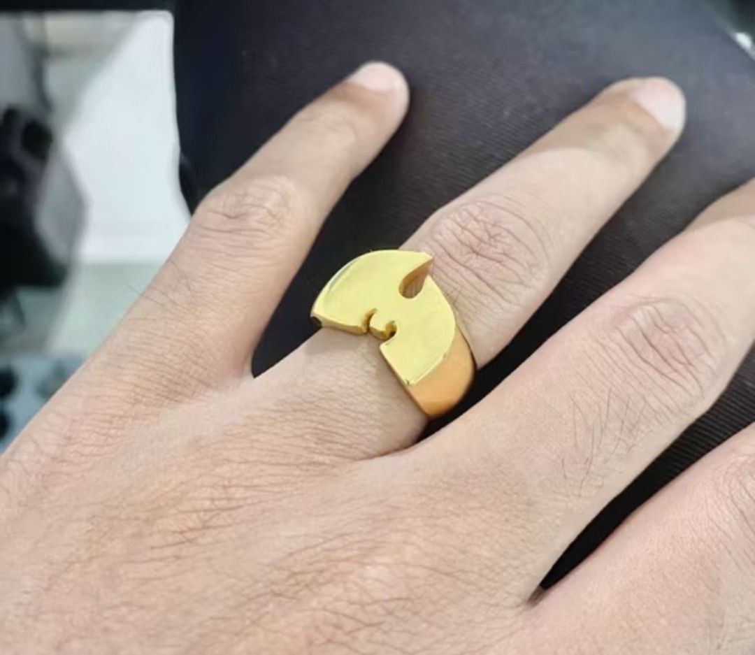Gold Wu-Tang Clan Logo Ring (Category: Jewelry) located in Manila. Submitted by westcity.mnl (Listing ID 1462038103, Image 1). Description: - Iconic Wu-Tang Clan logo gold ring - Classic signet style - Shiny, statement piece finish - Ideal for Wu-Tang Clan fans - Stainless -Size 8 -Price 1500+sf -Sampaloc Manila.