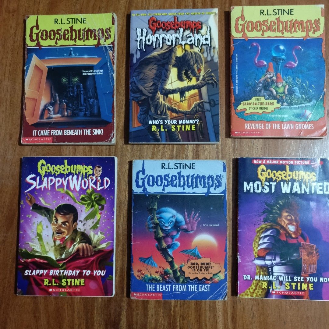 Goosebumps by R. L. Stine (150 each) (Category: Children's Books) located in Quezon City. Submitted by theowlreader (Listing ID 1462164572, Image 1). Description: *Please refer to the photos to see the condition of the book *These are used books. There may be minor to major flaws such as dents, rubbing, loose pages, stain, creases, foxing, skewed spine, scratches, inscriptions or highlights and tears. *If you're particular with the condition of t