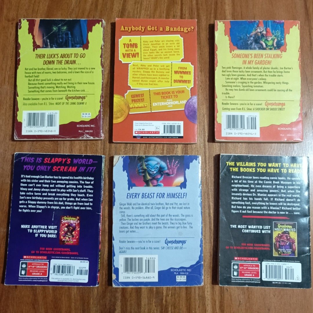 Goosebumps by R. L. Stine (150 each) (Category: Children's Books) located in Quezon City. Submitted by theowlreader (Listing ID 1462164572, Image 2). Description: *Please refer to the photos to see the condition of the book *These are used books. There may be minor to major flaws such as dents, rubbing, loose pages, stain, creases, foxing, skewed spine, scratches, inscriptions or highlights and tears. *If you're particular with the condition of t