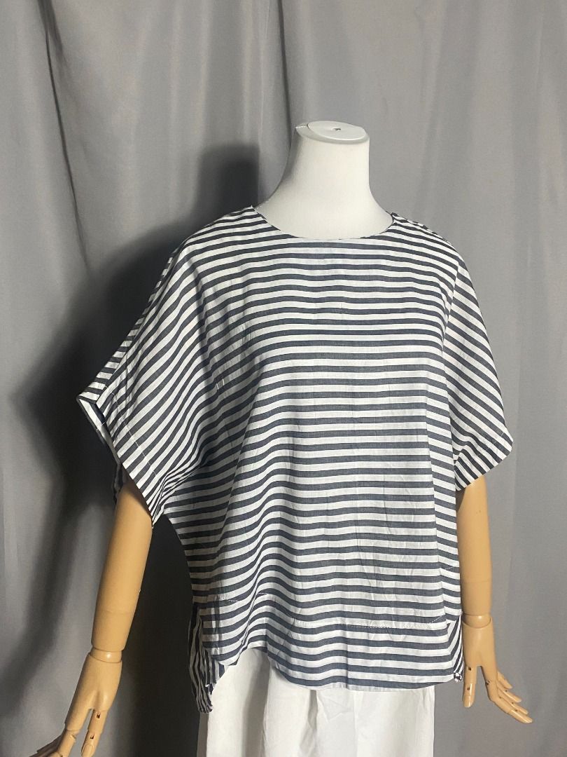 Gray Horizontal Stripes Boxy Top (Category: Shirts) located in Las Pinas. Submitted by ipickyou (Listing ID 1462188944, Image 2). Description: Unwashed Condition: 10/10 𝗠𝗲𝗮𝘀𝘂𝗿𝗲𝗺𝗲𝗻𝘁𝘀 𝘄𝗵𝗲𝗻 𝗹𝗮𝗶𝗱 𝗳𝗹𝗮𝘁: -Length: H 23”, L 25” .