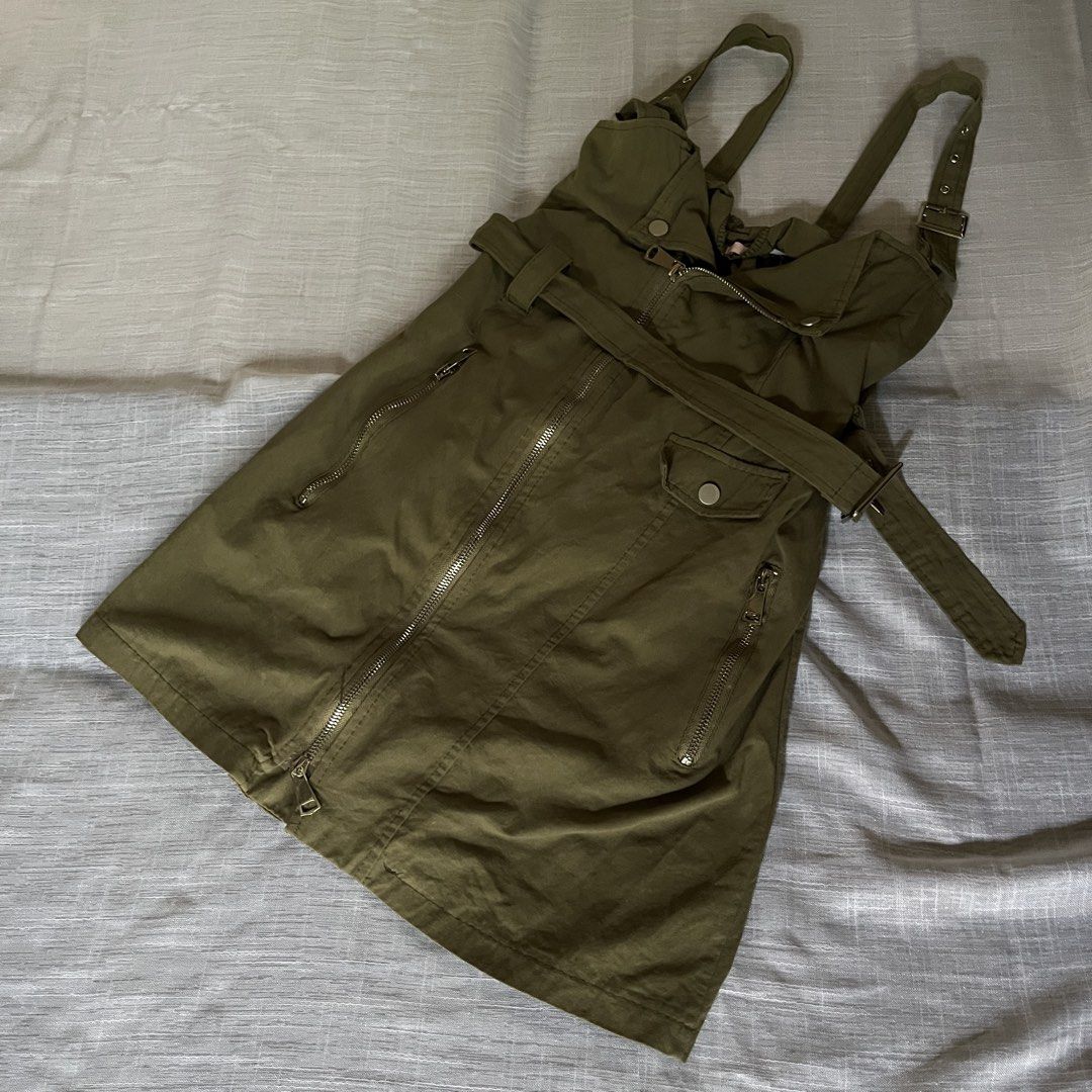 Green Cargo Mini Dress XS (Category: Dresses) located in Tacloban City. Submitted by deartrunkcloset (Listing ID 1462217494, Image 1). Description: Green Cargo Mini Dress size: XS —layer it with ur favorite lace top or any inner u like worn but still in good condition & no issues 💌 💳 Mode of Payment: GCash / MariBank (Payment first policy).