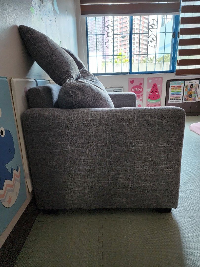 Grey Fabric 2-Seater Sofa with Cushions (Category: Sofas) located in Manila. Submitted by iiivvvyyy02127 (Listing ID 1462205004, Image 3). Description: .
