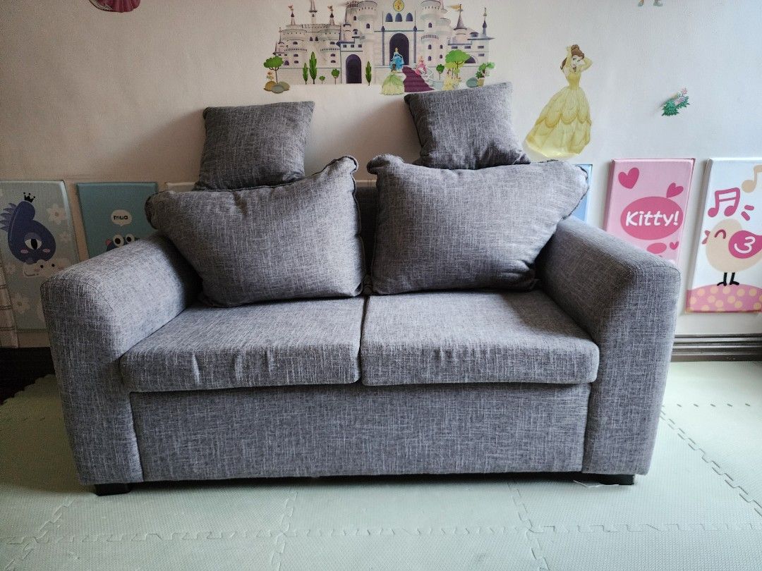 Grey Fabric 2-Seater Sofa with Cushions (Category: Sofas) located in Manila. Submitted by iiivvvyyy02127 (Listing ID 1462205004, Image 1). Description: .