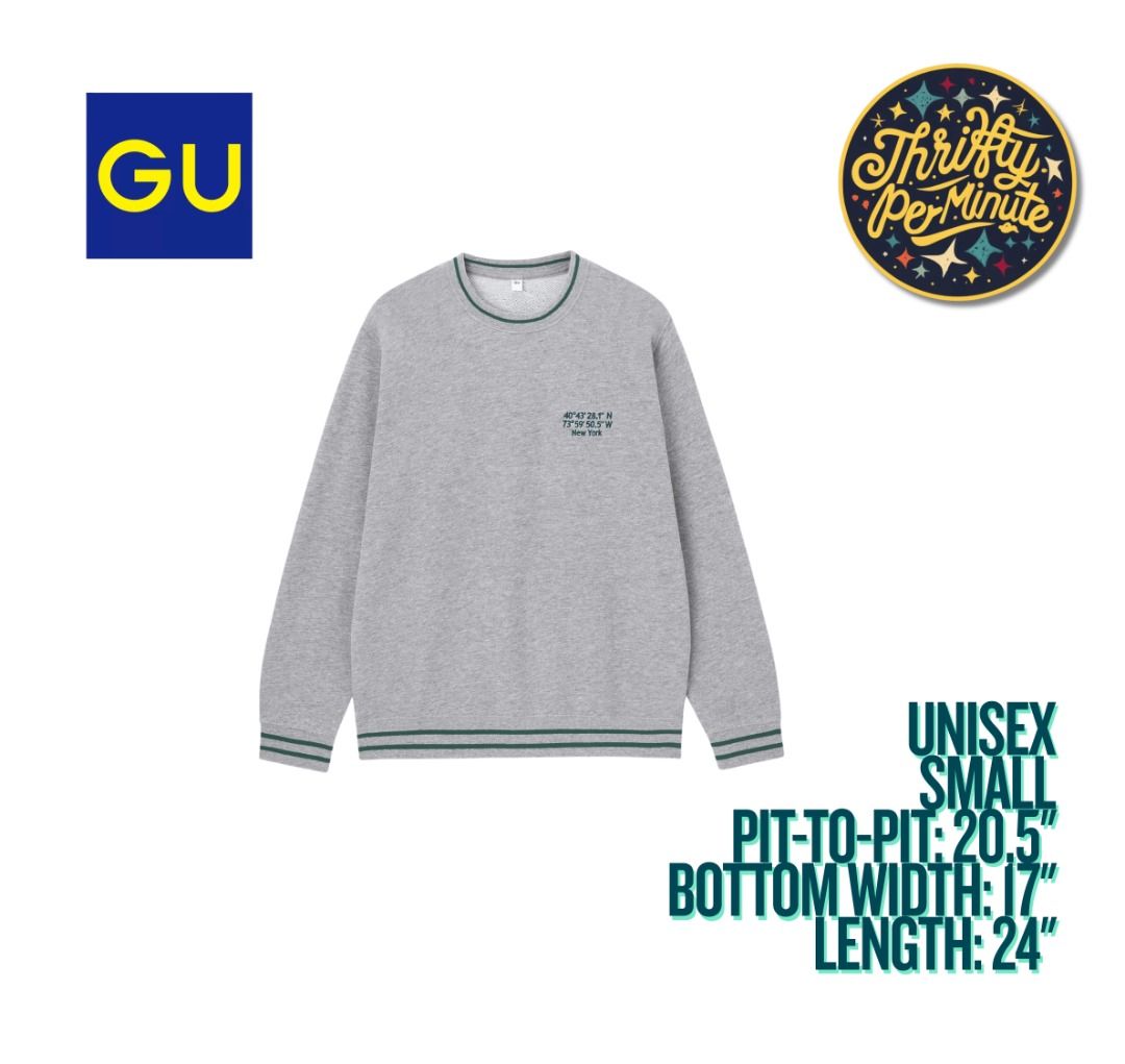 GU French Terry Sweatshirt Logo (Category: Tshirts & Polo Shirts ) located in Bacolor. Submitted by thriftyperminute (Listing ID 1462204586, Image 1). Description: -This is a pre-loved or thrifted item so please manage your expectations. -Color may slightly differ due to lighting or with the settings of the device used to view the photos -"Mine" now, pay now policy -Payment through gcash -Sure buyers only, please -No cancellation of orders -No re