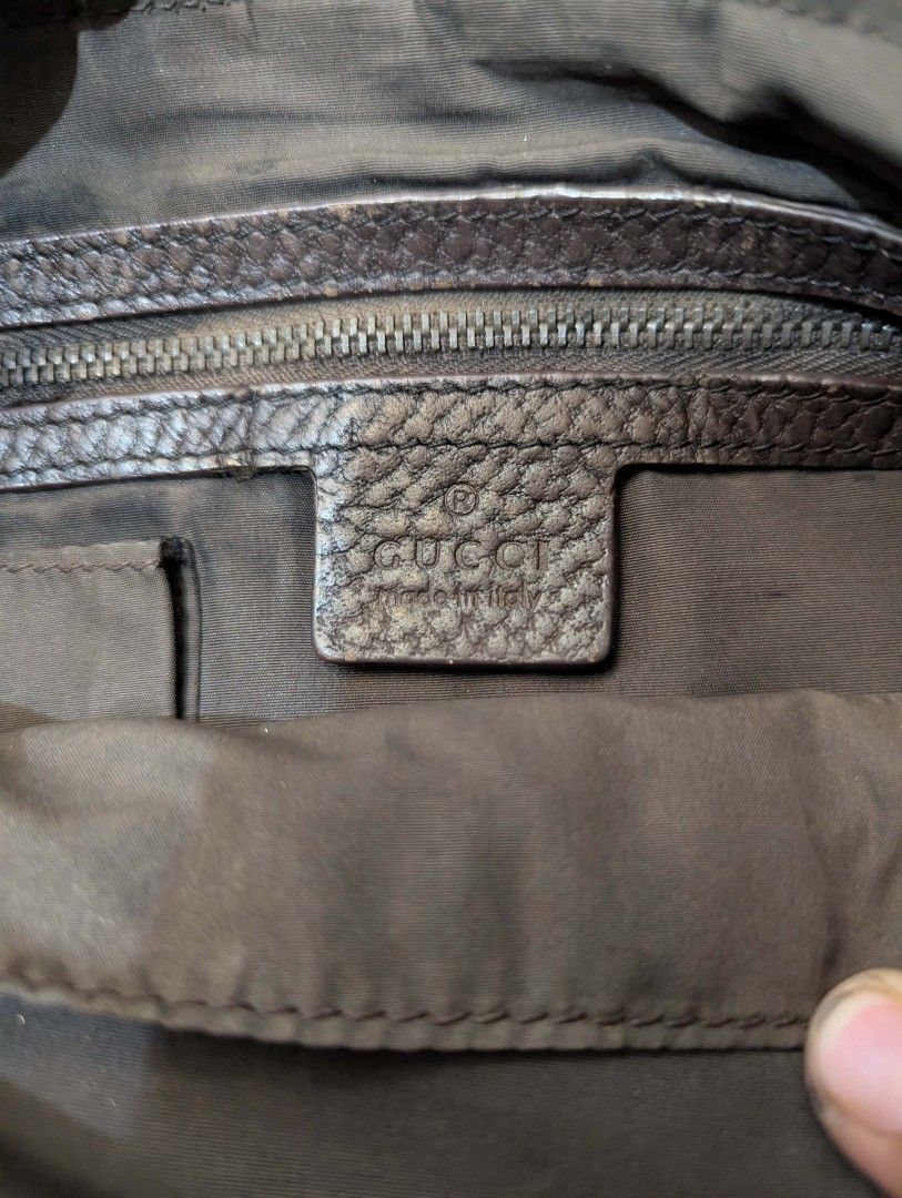 Gucci Monogram Canvas & Leather Stripe Hobo Bag (Category: Luxury Bags & Wallets) located in Manila. Submitted by roblesniks33584 (Listing ID 1462047067, Image 2). Description: - Authentic Gucci hobo bag - Classic GG monogram canvas - Signature green and red stripe detail - Genuine leather trim and strap - Interior zippered pocket - Leather tag with serial number - Gucci branded zipper pull - Perfect for everyday use.