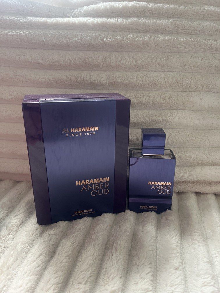Haramain Amber Oud Dubai Night EDP 100 mL (Category: Fragrance & Deodorants) located in Manila. Submitted by wallflower_978 (Listing ID 1462084281, Image 1). Description: Al Haramain Amber Oud Dubai Night is an amber woody Extrait de Parfum that blends bright citrus and rich spices with a deep, sensual floral-oud heart..