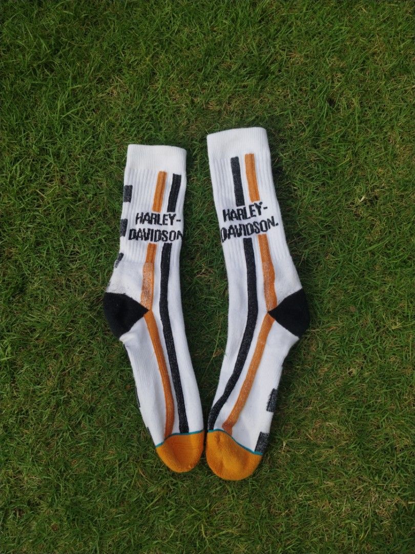 Harley-Davidson x Stance Socks (Category: Socks) located in Legazpi City. Submitted by genobecollectives (Listing ID 1462137131, Image 1). Description: Harley-Davidson x stance socks 400 free ship - Features eye-catching black and orange racing stripes - Stylish checkered pattern on the side - Visible Stance logo for added detail - Perfect comfortable and stylish accessory for any Harley enthusiast - size 7-10 .