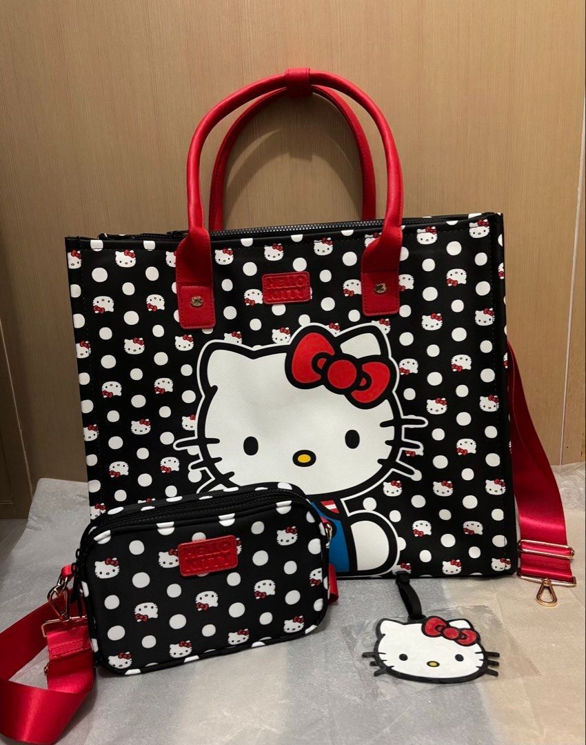 Hello Kitty Large Tote and Camera Bag / Travel Set (Category: Tote Bags) located in Quezon City. Submitted by beckyshop2024 (Listing ID 1462257227, Image 2). Description: - Brand new - Original from US - Tote: With removable/adjustable strap and travel bag name tag.