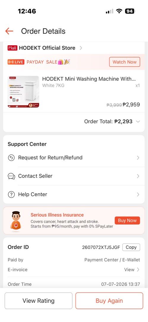 HODEKT Mini Washing Machine White 7KG (Category: Washing Machines and Dryers) located in Quezon. Submitted by ymajjj (Listing ID 1462080053, Image 1). Description: RFS: Decluttering, Extra Bought it for ₱2293 Selling it for ₱1800 Used once only for testing if working, brand new pa with plastic cover as shown in the picture and styrofoam under. Wala ng box. HODEKT Mini Washing Machine - Color: White - Capacity: 7KG - Features: Blue light steriliza