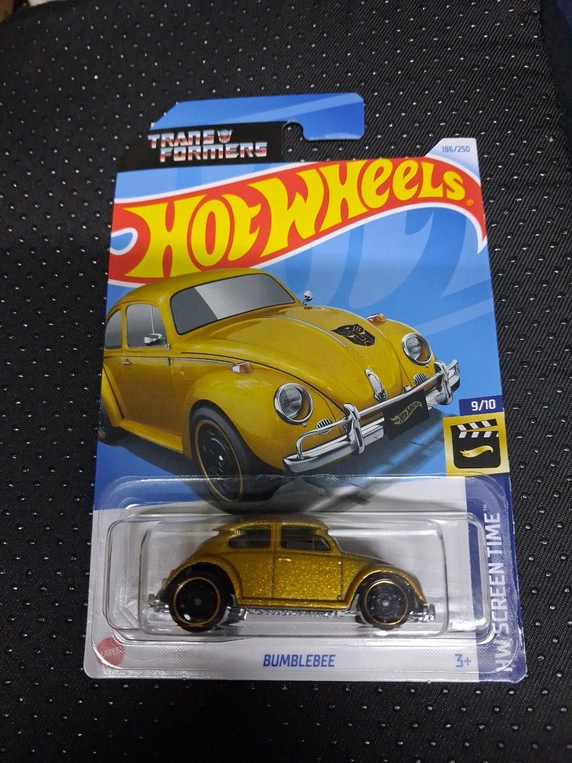 Hot Wheels Bumblebee VW Beetle (Category: Vehicle & Diecast Models) located in Quezon City. Submitted by xserena (Listing ID 1462095490, Image 1). Description: - Hot Wheels Gold VW Beetle (Bumblebee) - Part of the HW Screen Time series - Number 9 out of 10 - Features Transformers branding on the card - Ideal for collectors.