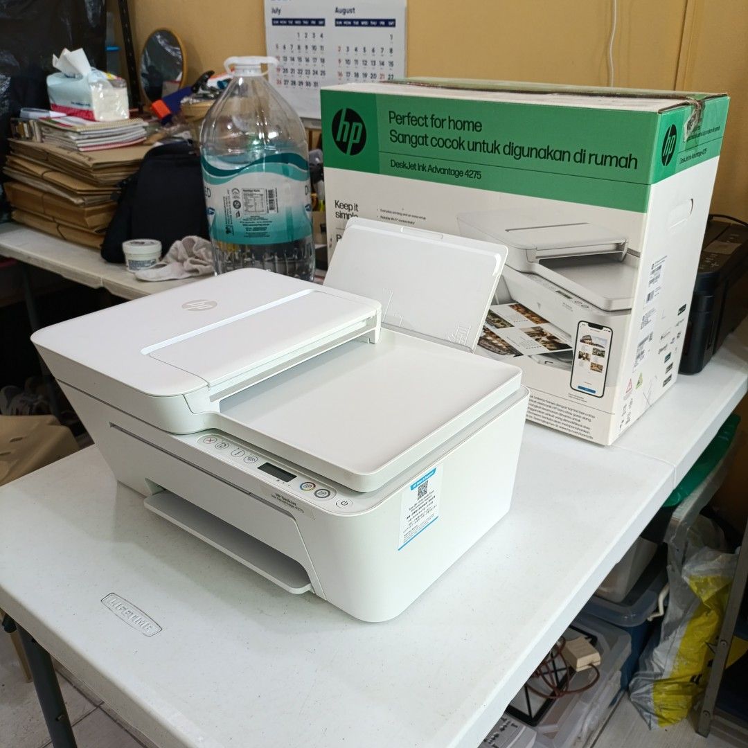 HP DeskJet Ink Advantage 4275 All-in-One Printer (Category: Printers, Scanners & Copiers) located in Pasig City. Submitted by pj.bautista (Listing ID 1462107552, Image 3). Description: - HP DeskJet Ink Advantage 4275 All-in-One Printer - Color: White - Functions: Print, Scan, Copy - Includes original box - Ideal for home use - In excellent working condition Shipping via J&T Home, Lalamove or Grab (Delivery Fee shoulder by the customer).