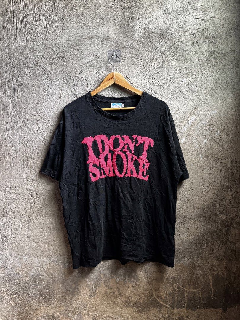 I DON’T SMOKE (Category: Tshirts & Polo Shirts ) located in Cagayan de Oro. Submitted by rewornthriftph (Listing ID 1462043592, Image 1). Description: width: 21.5 length: 27.5 medium | FITS also on small Color rate: 9/10 Issue: NEED WASH In EXCELLENT Condition See details and reference on slides Payment Methods: GCASH/JNT PLS MANAGE YOUR EXPECTATIONS. THRIFT ITEMS, NO CANCELLATION ₱300.