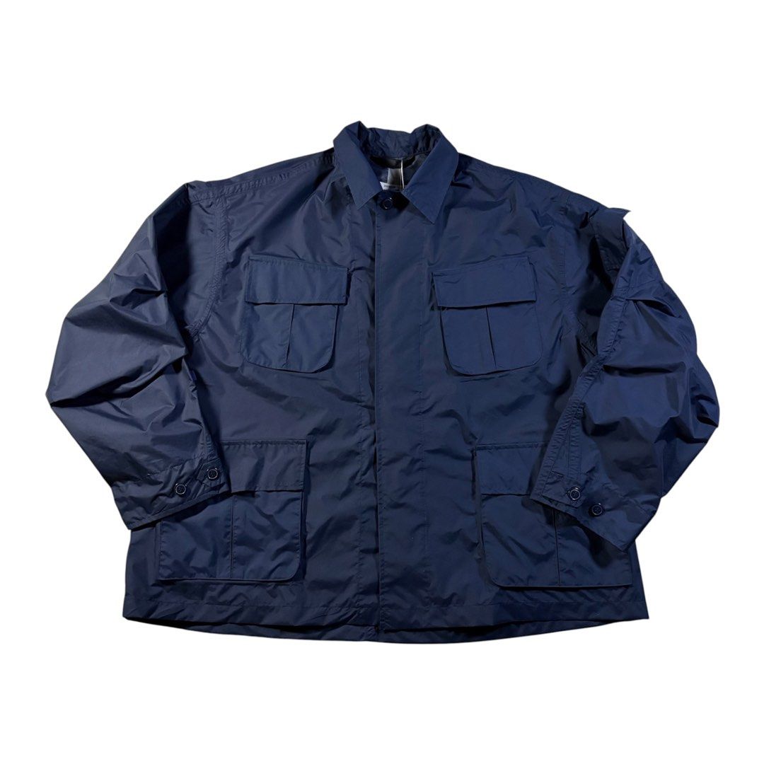 inhere.co JP BDU Multipocket Thermal Lining Button-down Polo in Blue (Category: Coats, Jackets and Outerwear) located in Manila. Submitted by yama_archive (Listing ID 1462190669, Image 1). Description: INHERE.CO JP BDU Multipocket Thermal Lining Button-down Polo in Blue Dimes (inches starting from 0) — - Size on tag: L (fits XXL) - Width: 30.5 - Length: 29.5 - Shoulders: 23.5 - Sleeves: 23 - Fabric: Nylon ₱1400 Issues: ❌ Condition: 10/10 Color Ra