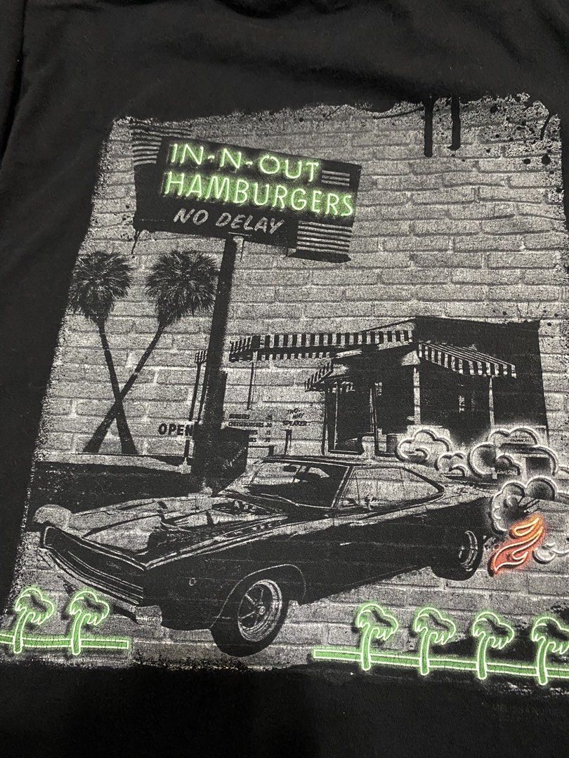 In-N-Out Shirt (Category: Activewear) located in Manila. Submitted by kgthrifty. (Listing ID 1462190589, Image 3). Description: IN-N-OUT GRAPHIC SHIRT DIMES: 22x28 (LARGE) COLOR RATE: 10 Crack Prints/ Pen hole both unnoticeable EXCELLENT CONDITION 🏷 250 .
