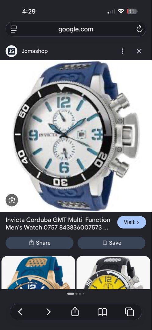 Invicta Corduba GMT Multi-Function 53MM Watch (Category: Luxury Watches) located in Makati City. Submitted by mcl79 (Listing ID 1462247525, Image 2). Description: Invicta Corduba GMT Multi-Function (Model 0757). Specifications: Case Diameter: 53 mm (approx. 58 mm including the crown guard cap) Strap Lug Width: 26 mm Case Thickness: 16 mm Battery Type: 371 (also labeled as SR920SW or AG6) 1.55V Silver Oxide button cell Movement: ISA Caliber 9232/1