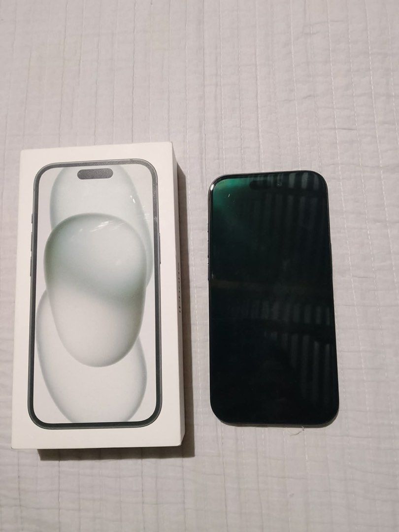 Iphone 15 (Category: iPhone 15 Series) located in Manila. Submitted by davongorres1 (Listing ID 1462103242, Image 2). Description: Iphone 15 Black 128gb -no issue -no dents -no scratches -under warranty til March 2027 -zpa variant - 88 % battery health - inclusion, orig box, cord,unit -negotiable pm details.