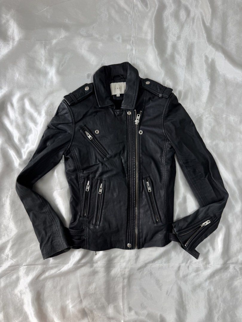 IRO “Han” leather jacket (Category: Coats, Jackets and Outerwear) located in Bulacan. Submitted by byppishh__ (Listing ID 1462189053, Image 2). Description: Size: S In excellent condition Luxury brand SRP 1,265usd/77,000+php 😶‍🌫️ 🔖SELLING FOR ONLY 2,300 🤷🏻‍♀️.